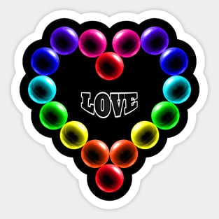 Love Heart in Rainbow Colors Sticker